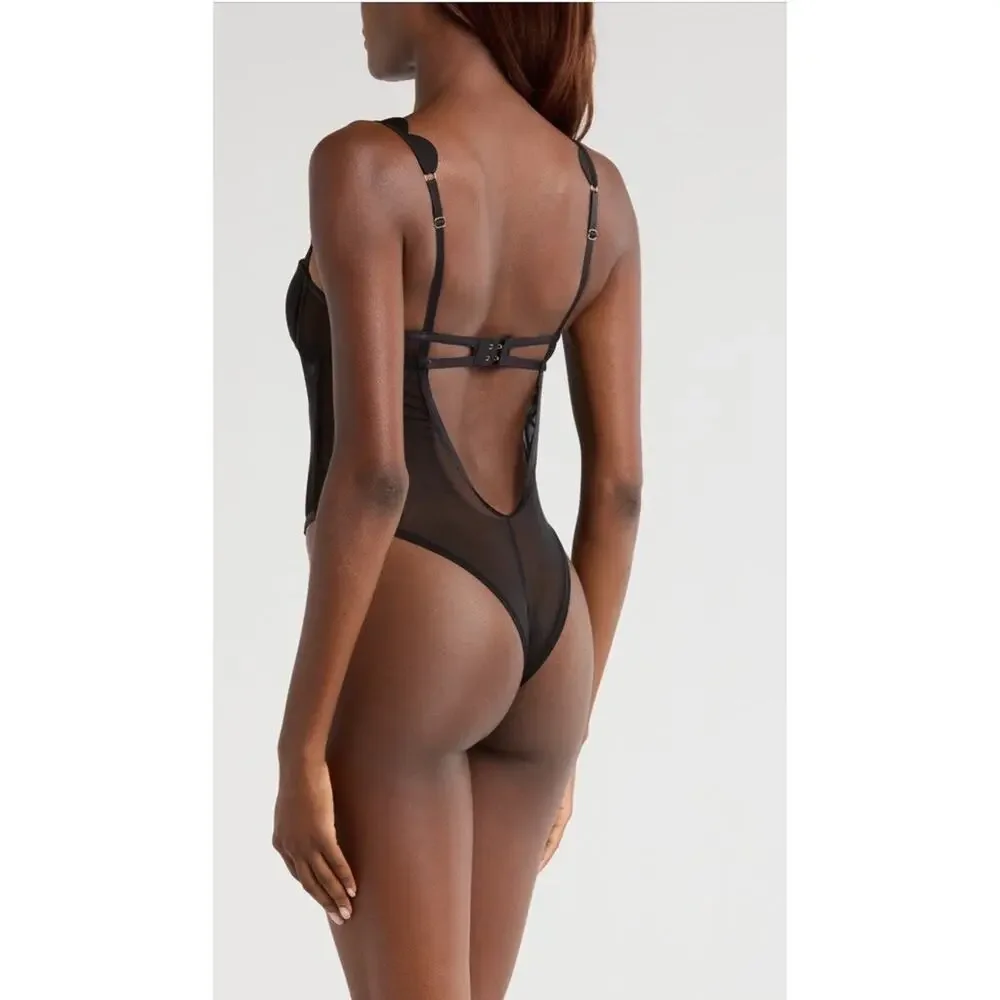 Bluebella Jasmine Underwire Bodysuit Black 32D NWT $98